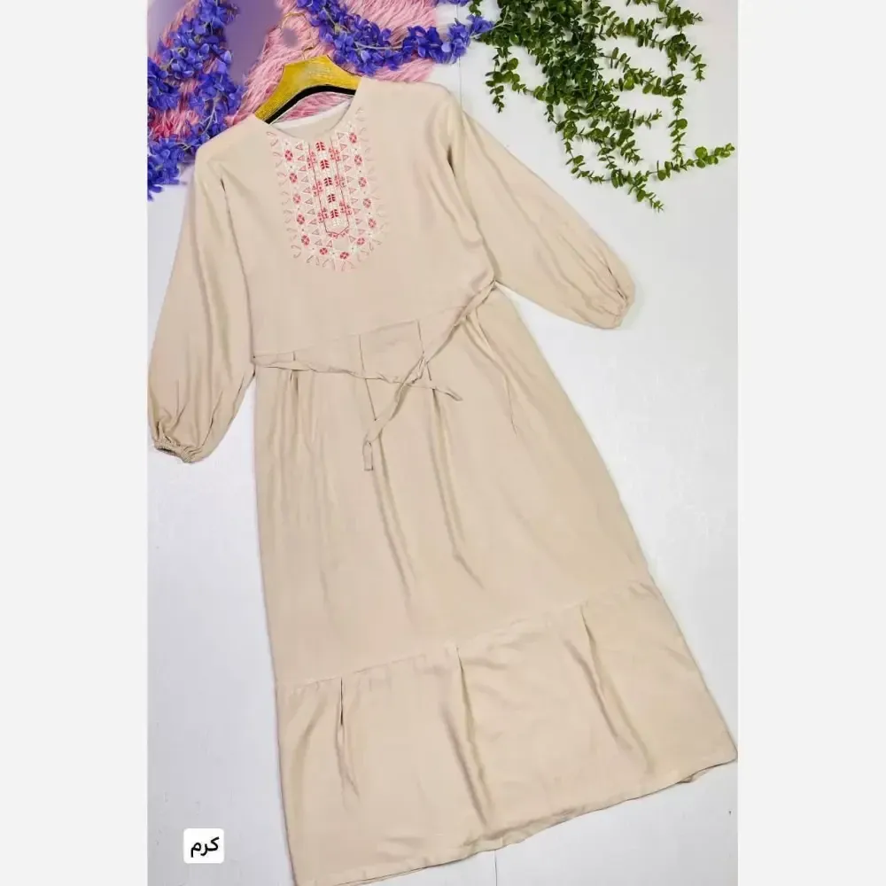 ساحلی نخی گلدوخت سایز 40 تا 50