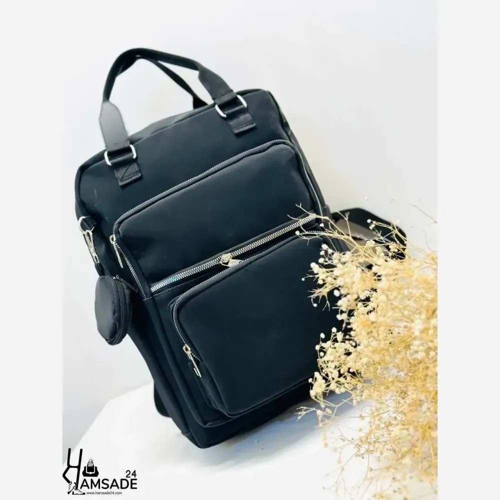 کوله پشتی زرین جنس نانسی ضد آب چهار زیپ مشکی