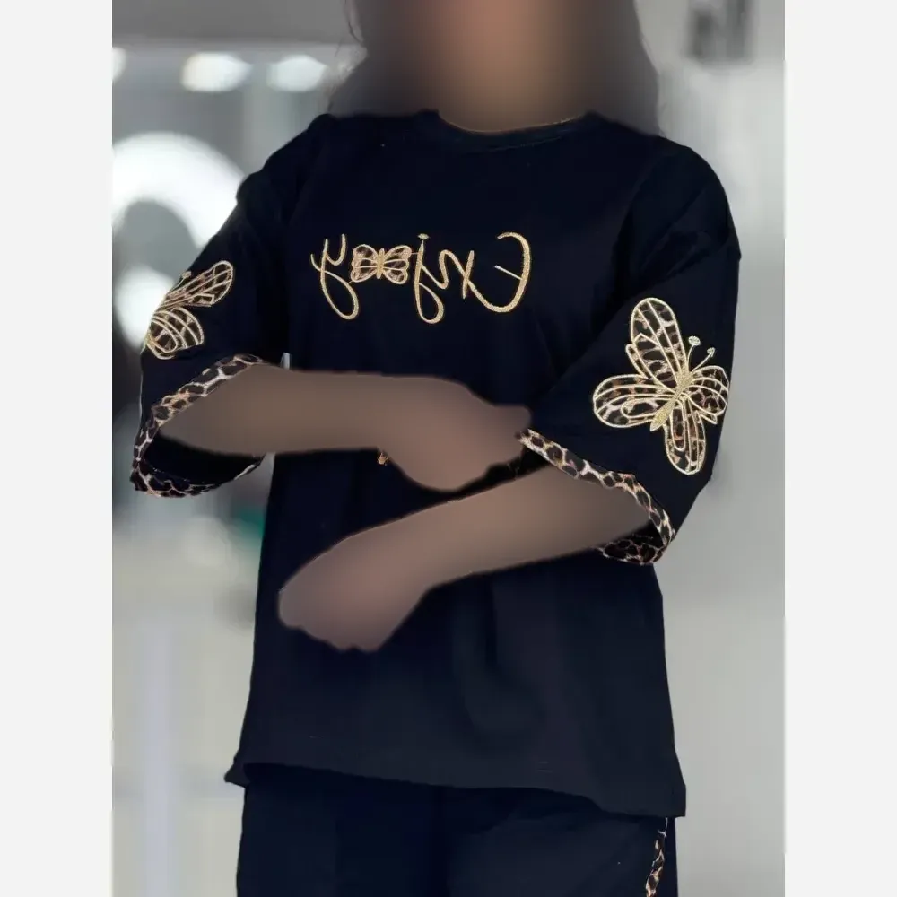 ست گیلدا زنانه پنبه گلکسی مشکی فری سایز 38 تا 46