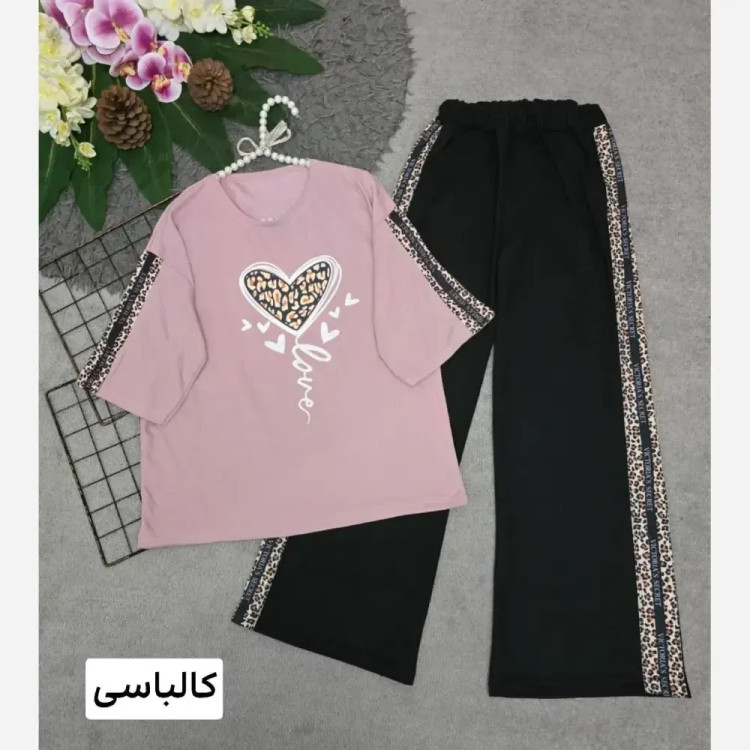 ست تیشرت و شلوار پنبهای بلوبری فری سایز
