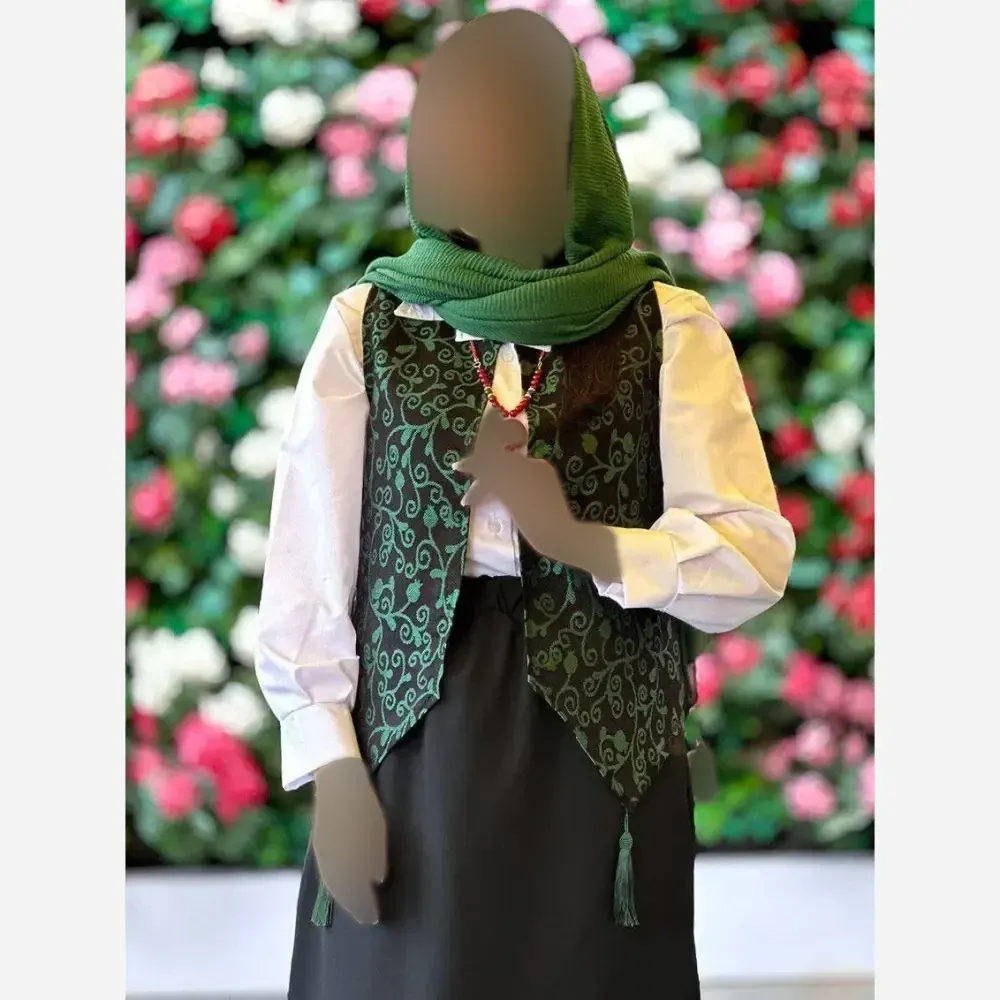 ژیله گلبهار جنس تافته سوزن دوزی فری سایز