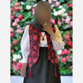 ژیله گلبهار جنس تافته سوزن دوزی فری سایز