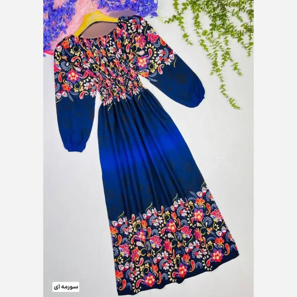 پیراهن ساحلی زنانه نخ ایرانی مشکی و سرمه ای سایز 38 تا 50