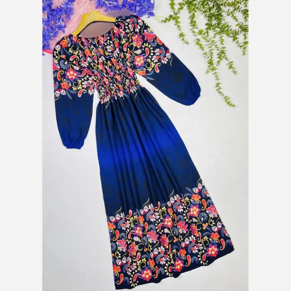 پیراهن ساحلی زنانه نخ ایرانی مشکی و سرمه ای سایز 38 تا 50