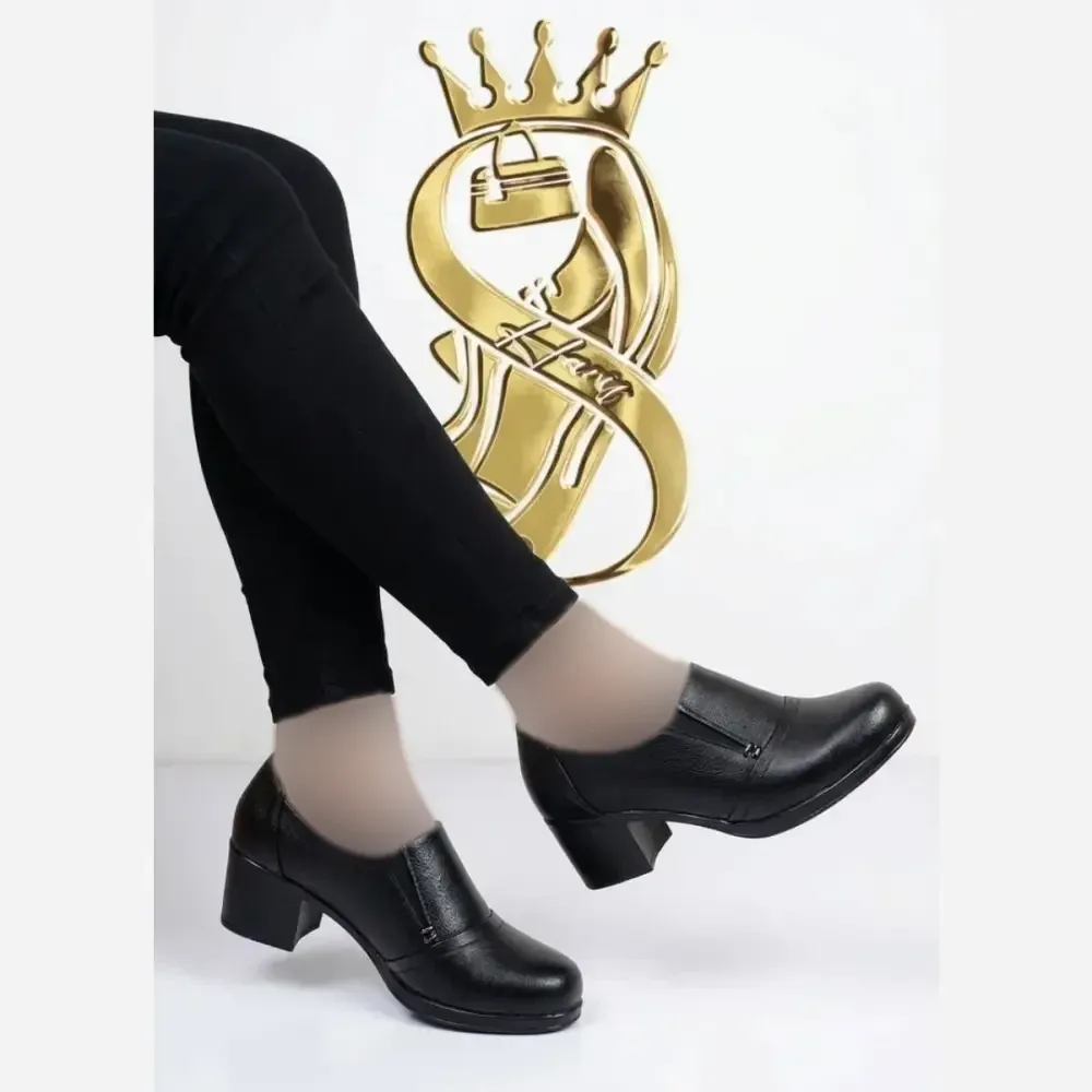 کفش طبی زنانه چرم صنعتی مدل میترا رنگ مشکی