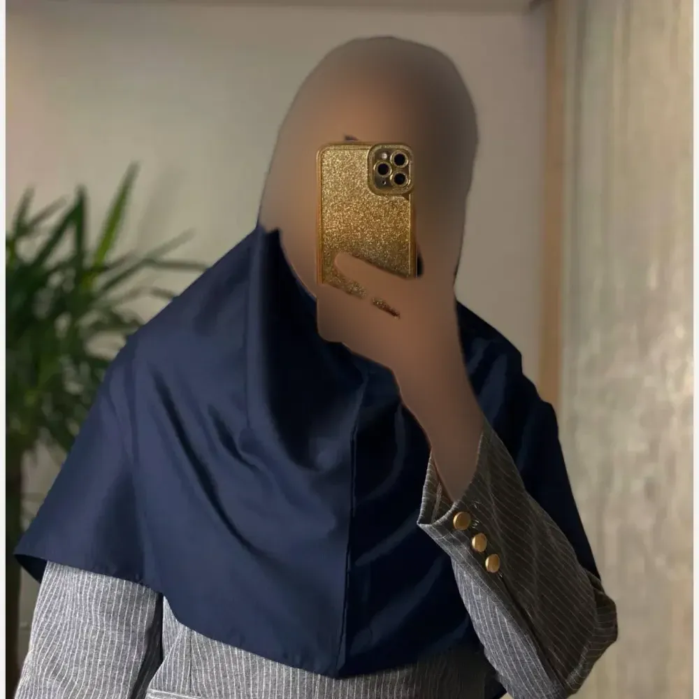 مقنعه تل دار ویسکوز درجه یک قد 90 رنگ سورمهایتلمشکی فری سایز