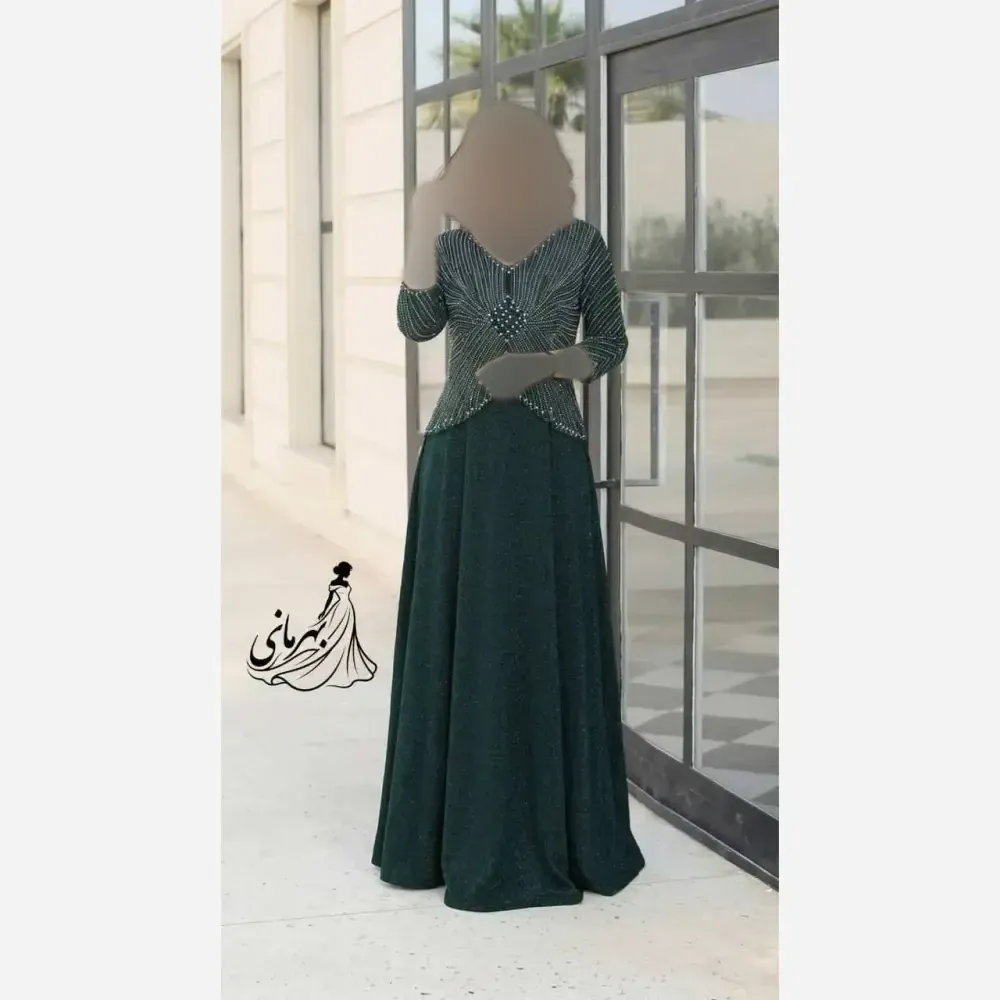 لباس مجلسی لمه مشکی سبز سرمه ای طوسی سایز بزرگ زنانه مدل روناک