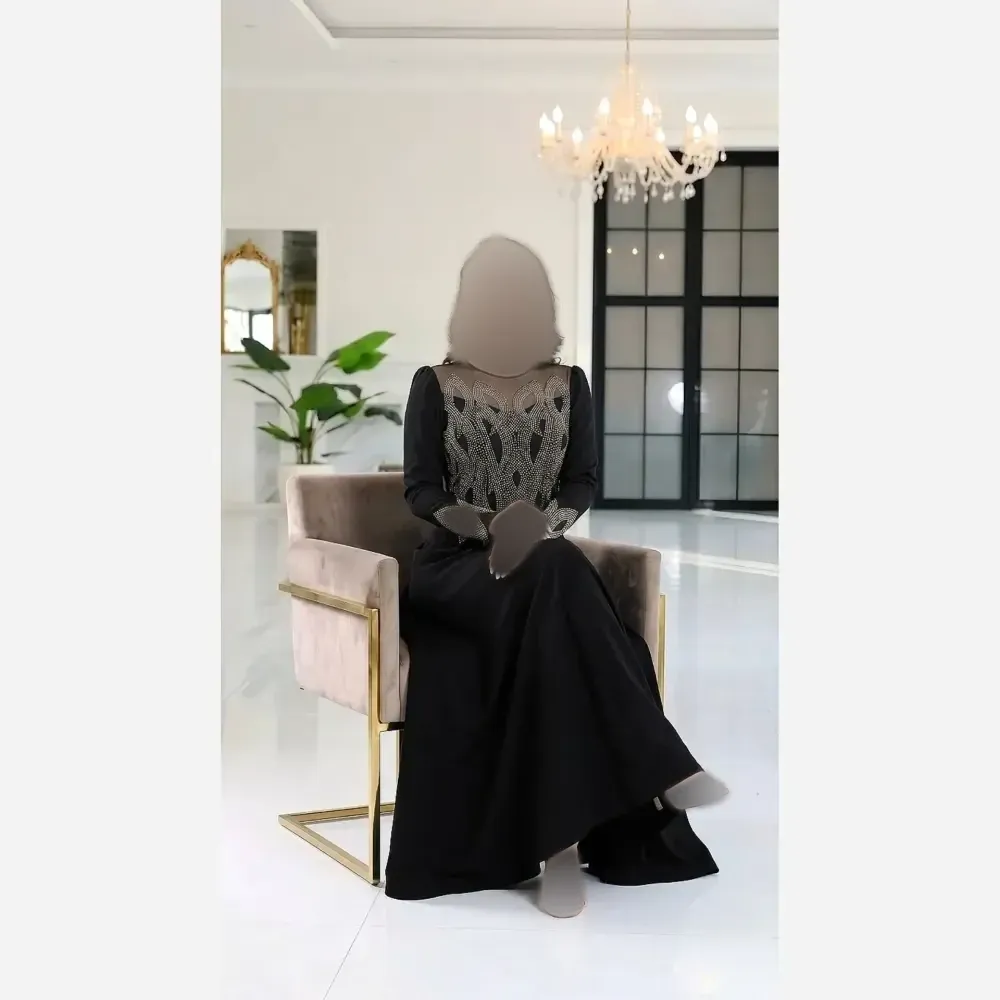ماکسی مجلسی زنانه مدل حنا جنس مازراتی درجه یک رنگ مشکی سایز بزرگ