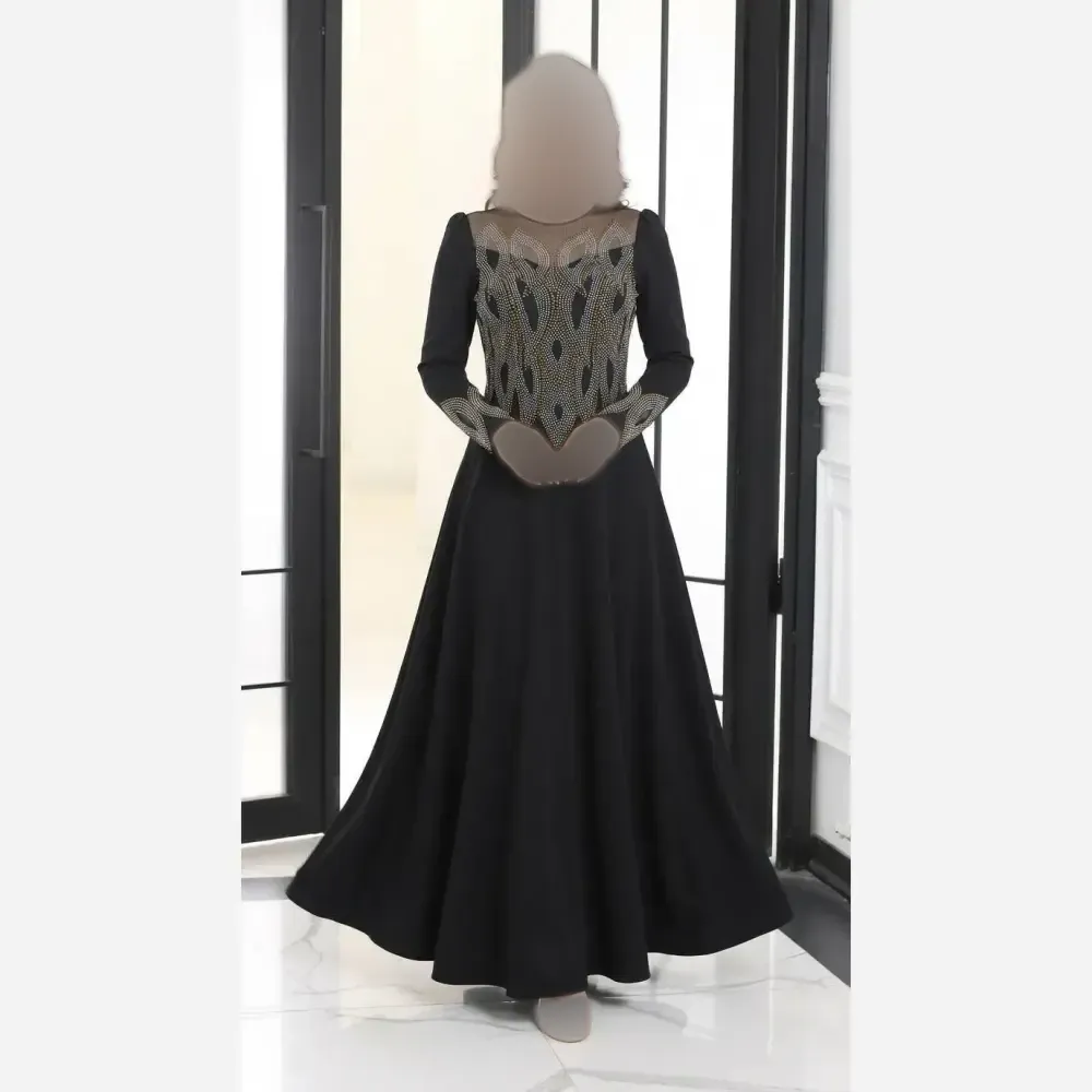 ماکسی مجلسی زنانه مدل حنا جنس مازراتی درجه یک رنگ مشکی سایز بزرگ