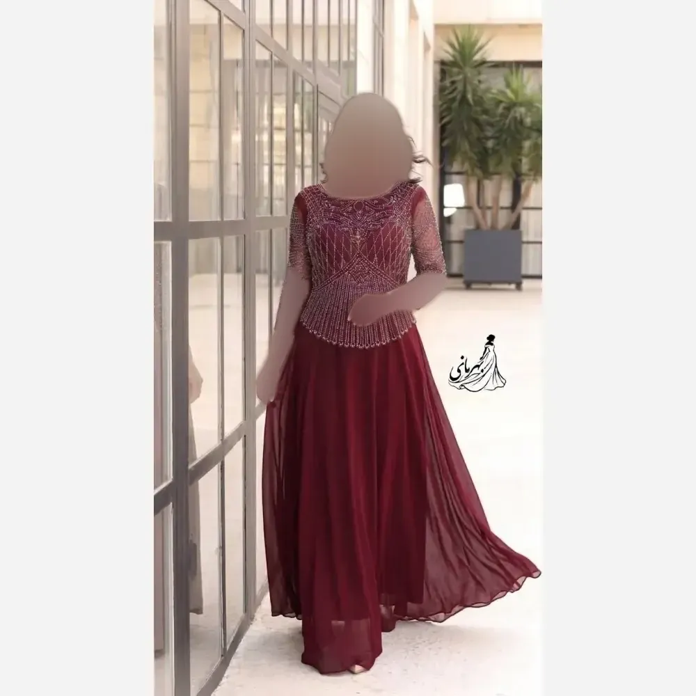 ماکسی حریر سایز بزرگ کاپدار نگین دار و مروارید دوزی شده سایز 46 تا 60