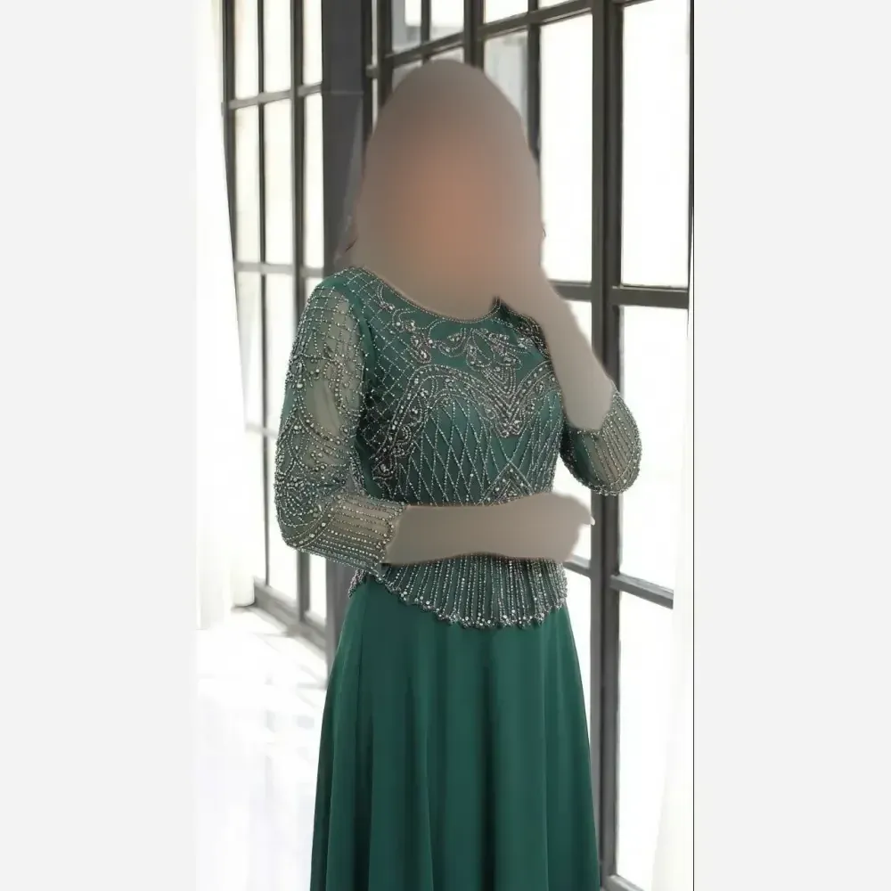 ماکسی حریر سایز بزرگ کاپدار نگین دار و مروارید دوزی شده سایز 46 تا 60