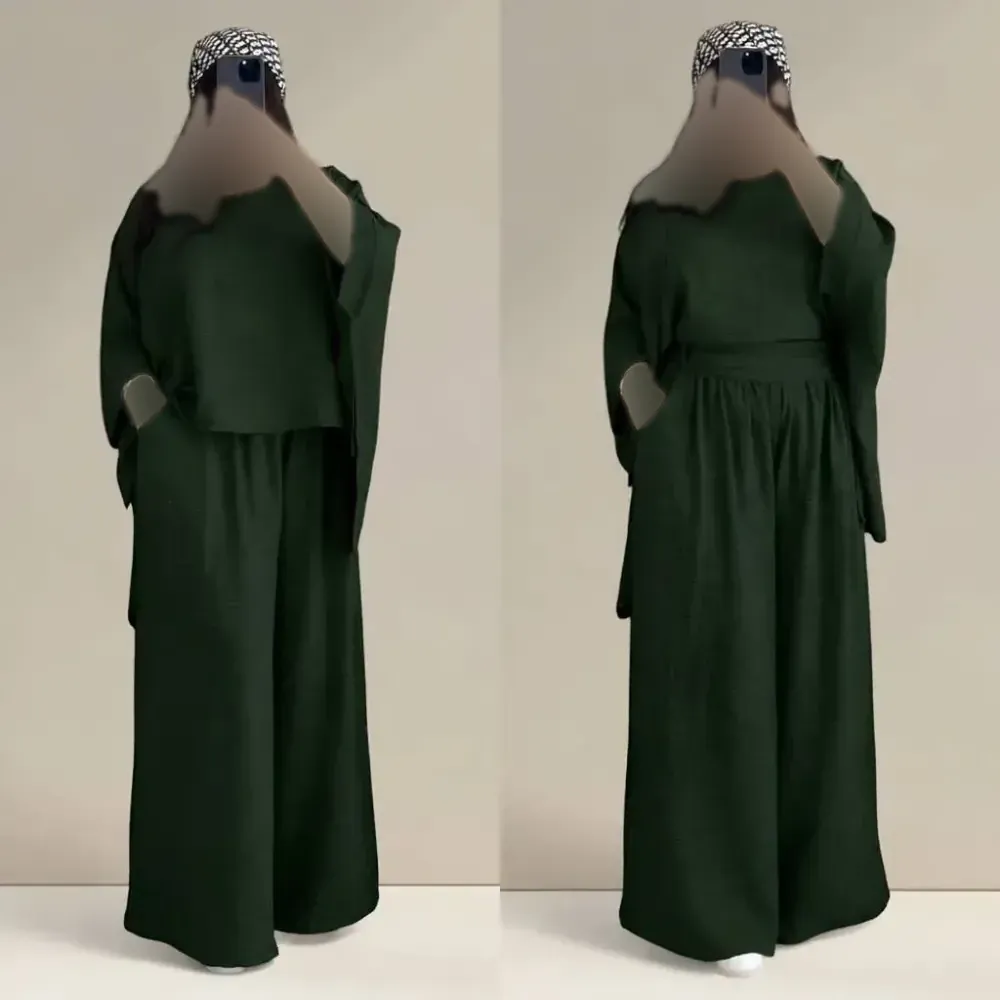 ست شومیز و شلوار زنانه جنس شانتون طرح کاشی فری سایز