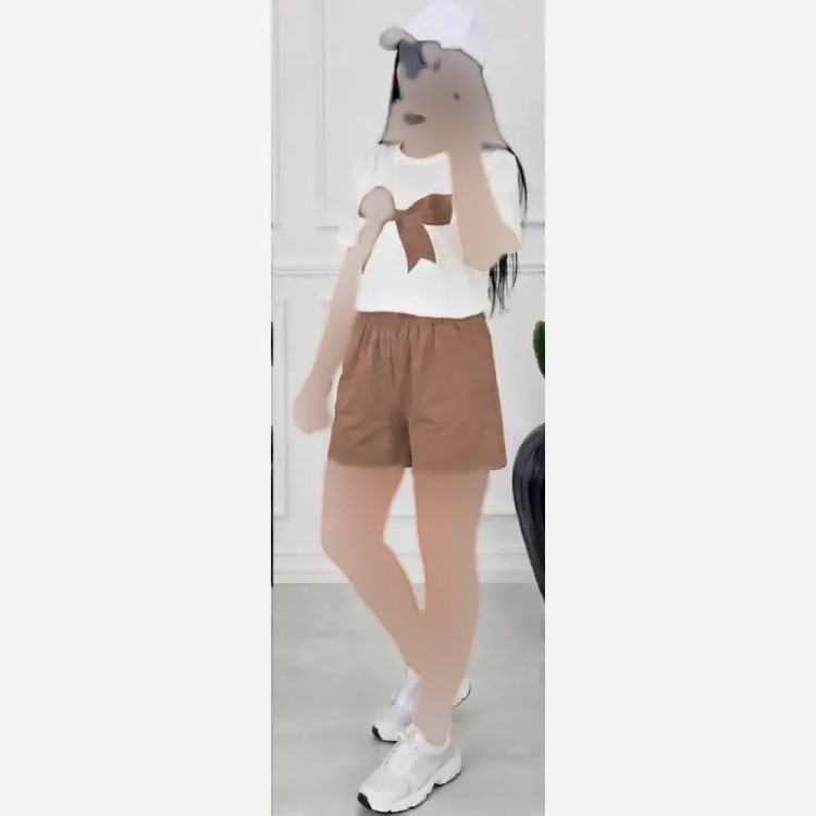 ست تیشرت و شلوارک پنبه ای زنانه فری سایز