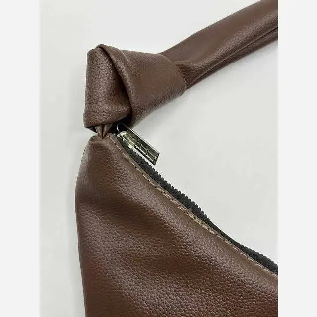 کیف چرم بند گره ای زنانه مشکی موکا سبک جادار با کیفیت 30*40 سانت