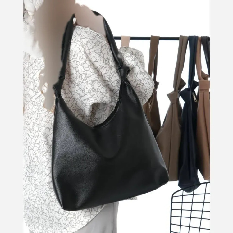 کیف چرم بند گره ای زنانه مشکی موکا سبک جادار با کیفیت 30*40 سانت