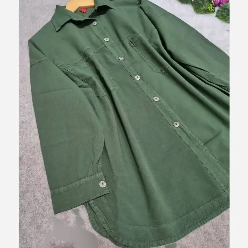 تونیک مانتویی ژاله زنانه الیاف درجه یک فری سایز 36 تا 48 جلو دکمه شیک و راحت