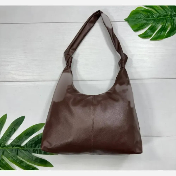 کیف چرم بند گره ای زنانه مشکی موکا سبک جادار با کیفیت 30*40 سانت