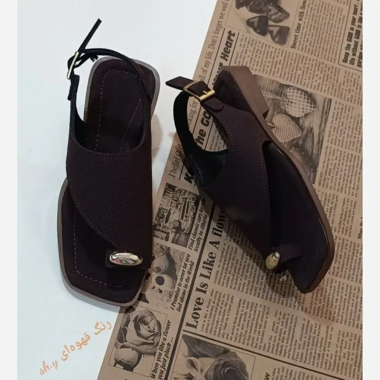صندل انگشتی شیدا زیره پیو ژله ای سبک لژ دار زنانه کرم مشکی قهوه ای سایز 37 تا 40