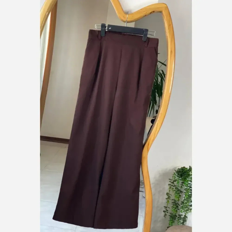 شلوار بگ تنسل میله ای زنانه رنگ قهوه ای مشکی کرم سایز 44 تا 50
