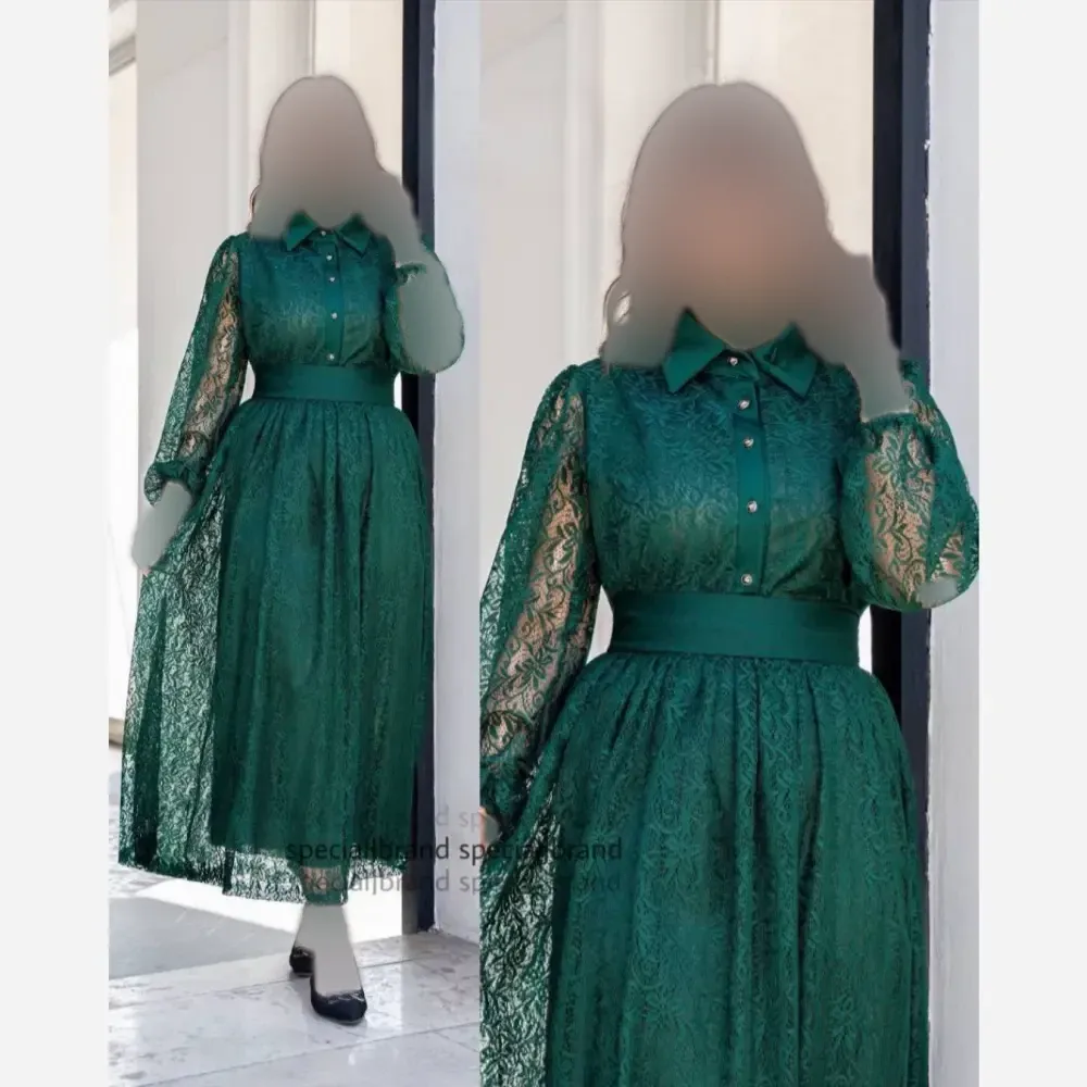 پیراهن زنانه جنس گیپور آستر دار بلند کمربند دار مدل شهرزاد