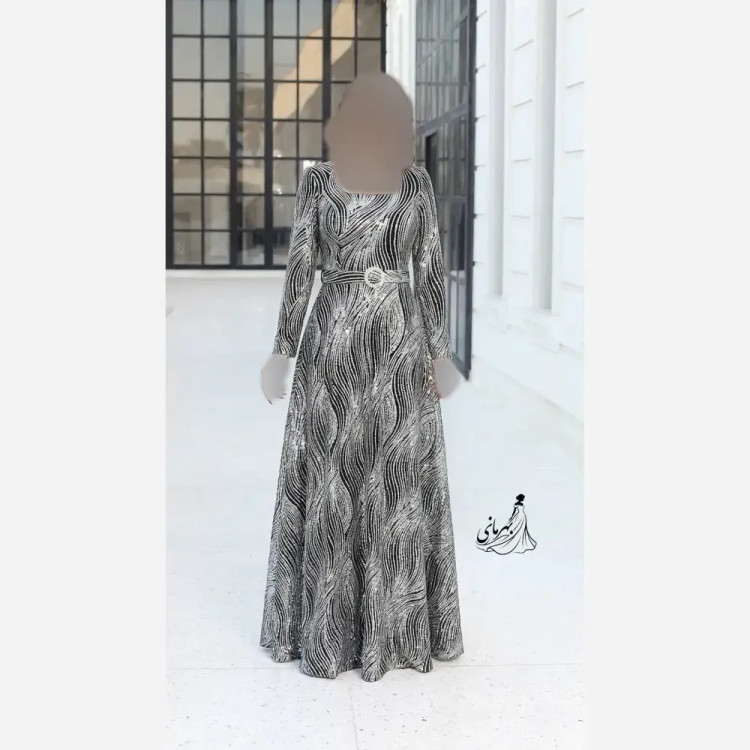 پیراهن ماکسی پریچهر سایزبزرگ شاین برجسته قد 150 زنانه سایز 50 تا 58