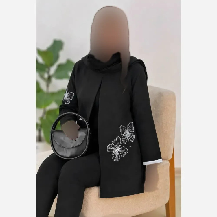 کت توکا زنانه مازراتی درجه یک مشکی فری سایز 38 تا 46 قد 76 تنخور عالی گلدوزی درجه 1