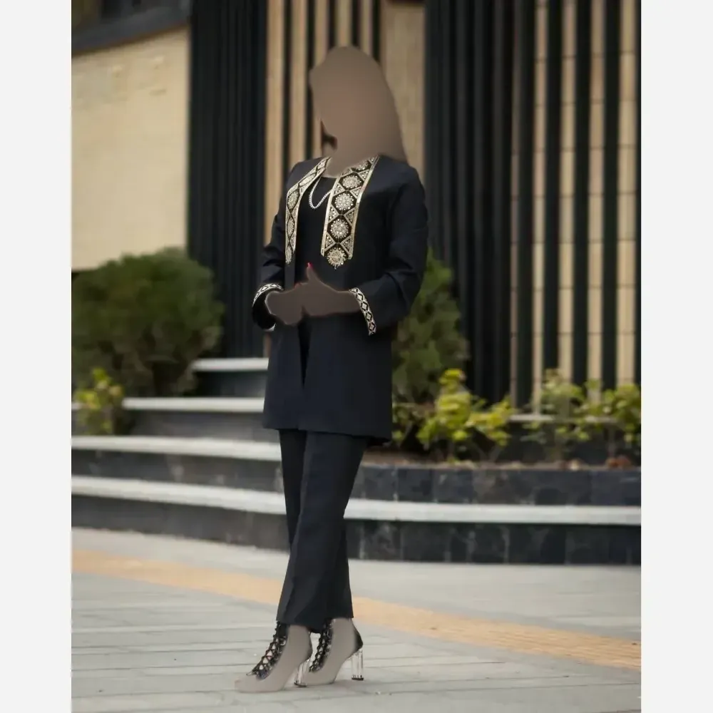 کت شلوار بهدوخت پرشین مکانیک فری سایز طلایی نقره ای