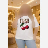 تیشرت قواره پلاس نخ پنبه باکیفیت فری سایز زنانه مردانه