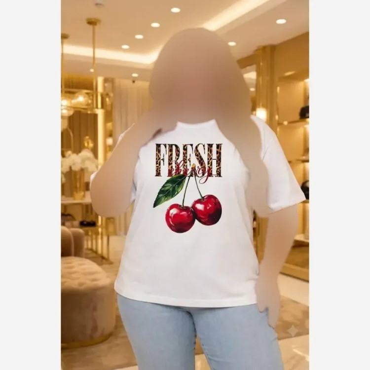 تیشرت قواره پلاس نخ پنبه باکیفیت فری سایز زنانه مردانه