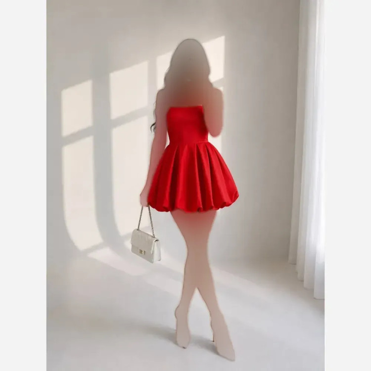 پیراهن زنانه ایپک تافته بند دکلته کاپ دار زیپ دار قد 80
