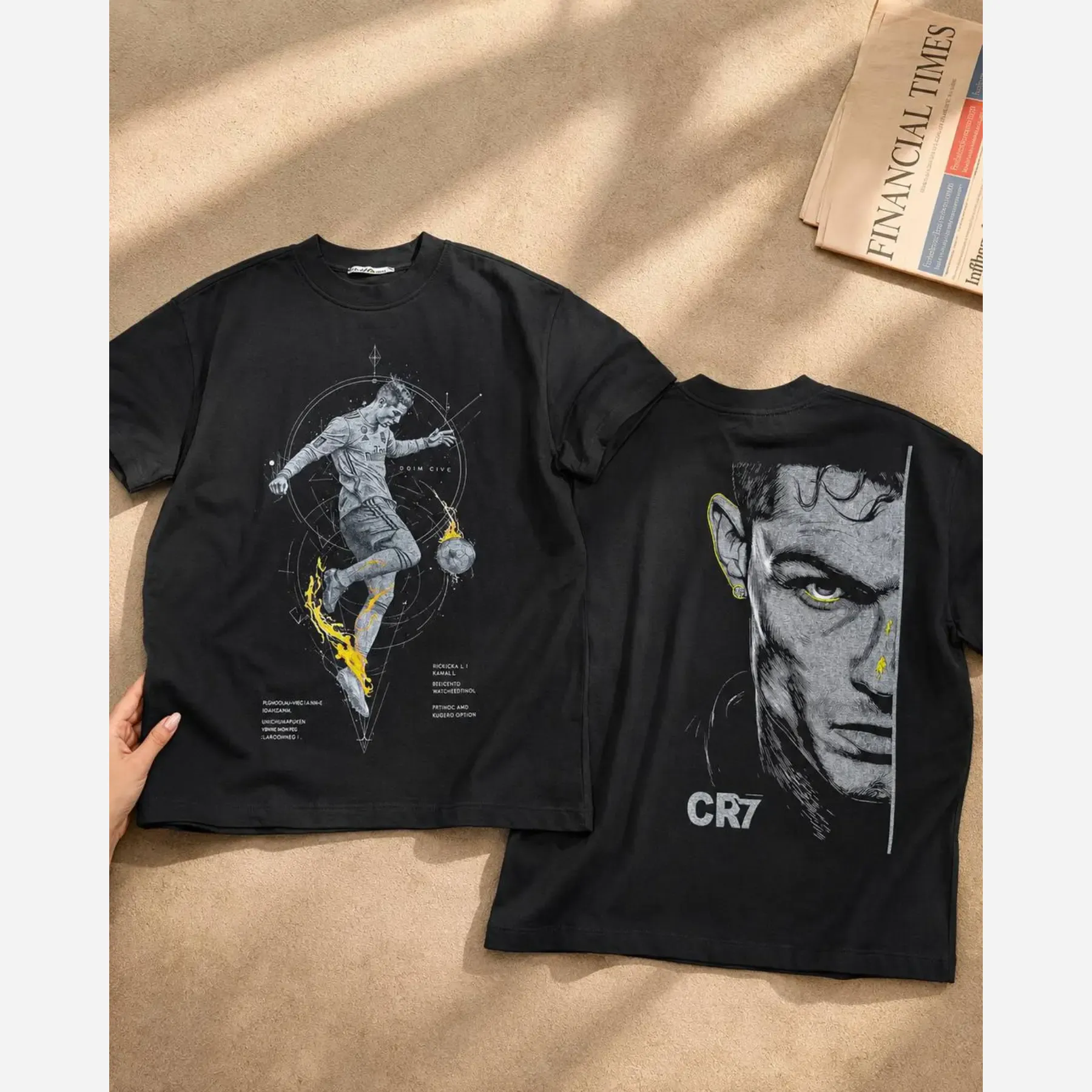 تیشرت پنبه لاکرا طرح رونالدو CR7 اورسایز بچگانه