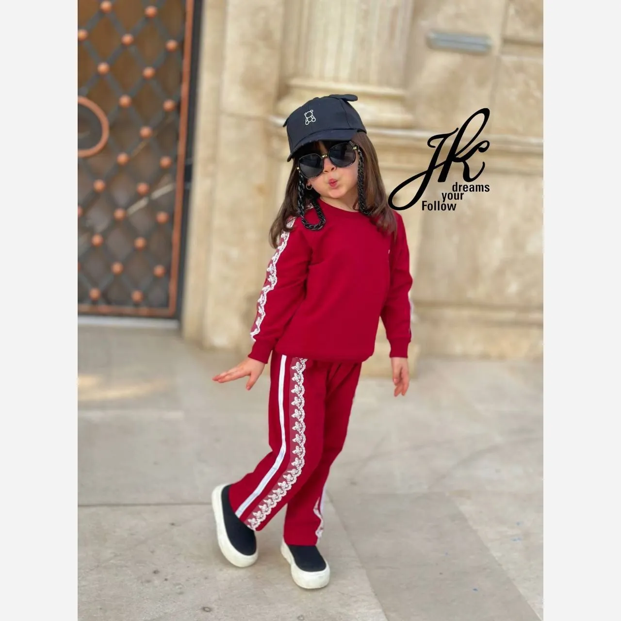 بلوز و شلوار دخترانه دورس پنبه لاکرا مناسب 40 تا 55