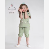 ست تاپ و شلوارک دخترانه پنبه لاکرا و کتان سایز 40 تا 55