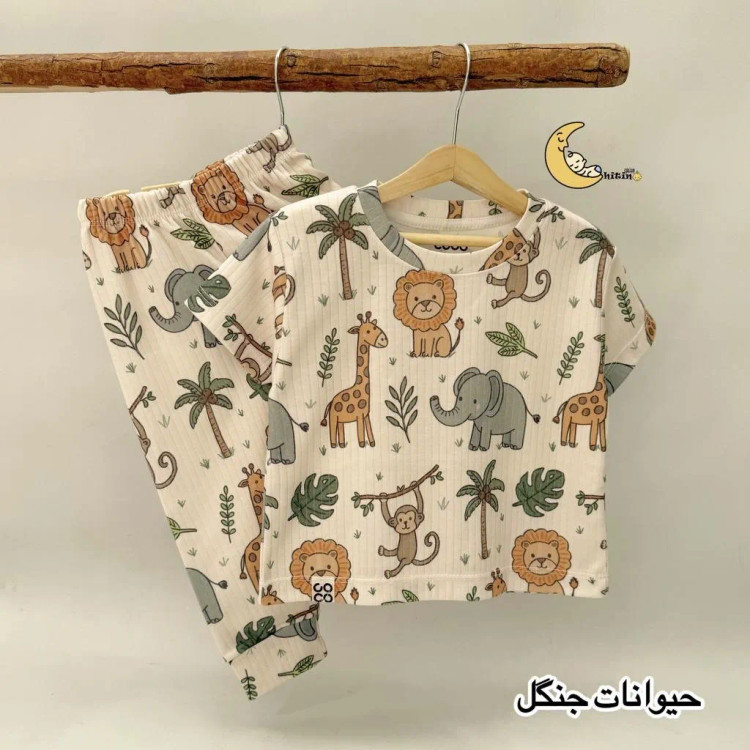 ست تیشرت و شلوار راحتی نخ پنبه کوکودر 4 فصل 3 طرح سایز 1 تا 7 سال بدون آبرفت و رنگ ثابت