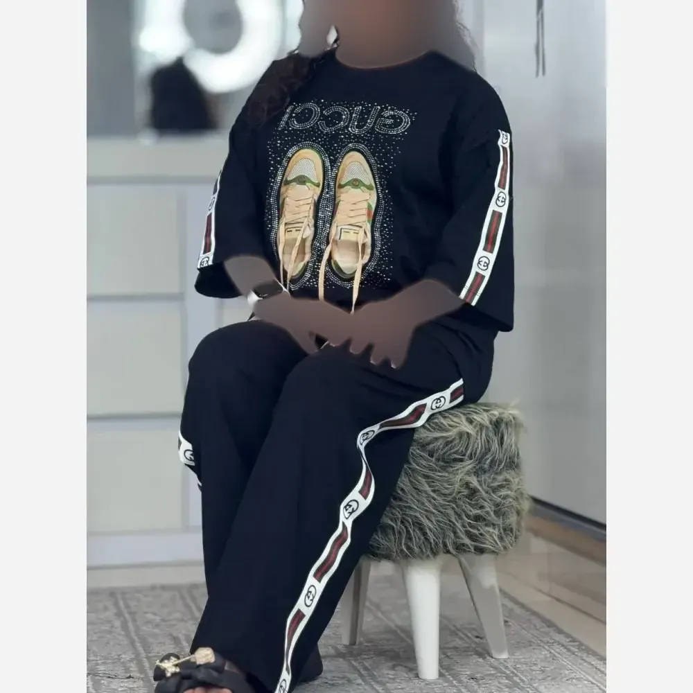 ست کتونی زنانه جنس پنبه گلکسی رنگ مشکی سایز فری 38 تا 46