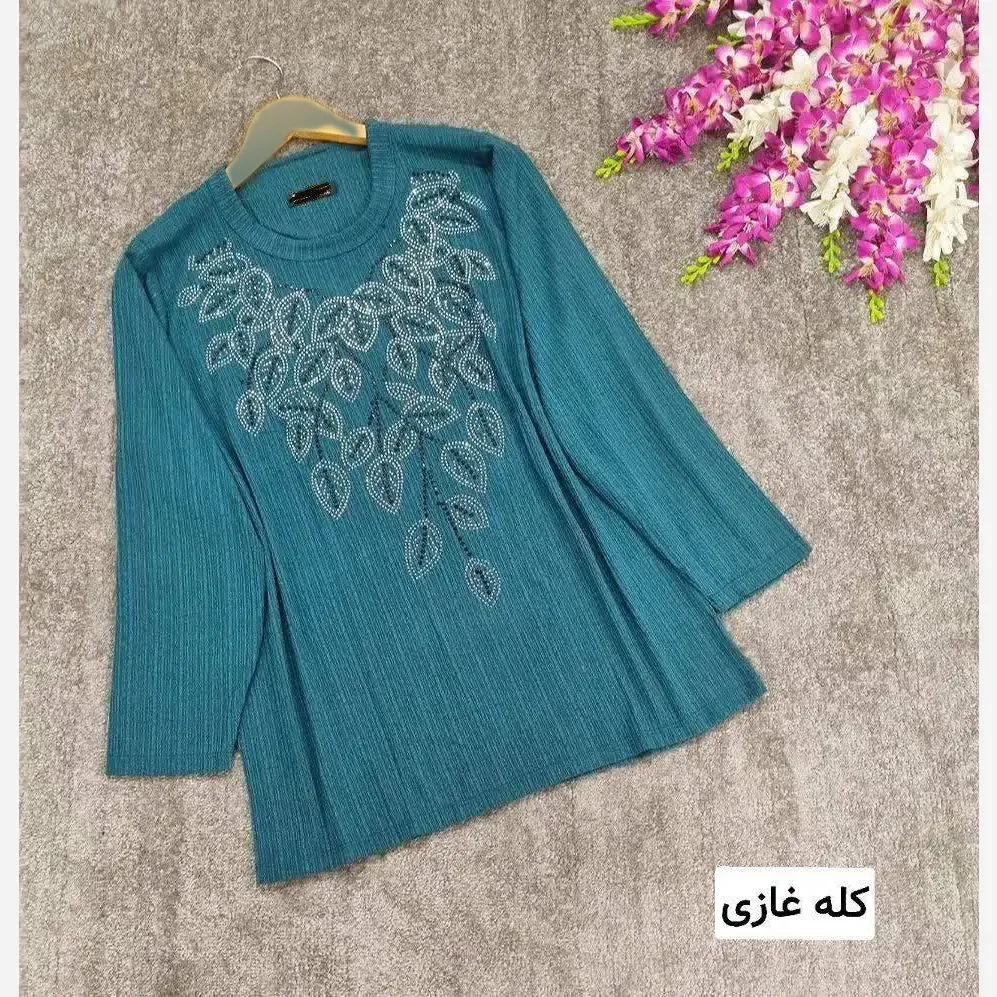 تونیک زنانه صدف کریشه درجه یک نگین دار