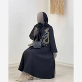 کت و دامن زنانه مازراتی گلدوزی شده مشکی مدل ثمر فری سایز