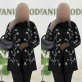 کت زنانه بریانا جنس مازراتی گلدوزی شده رنگ مشکی سایز فری 36 تا 46