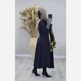 کت و دامن زنانه مازراتی گلدوزی شده مشکی مدل ثمر فری سایز