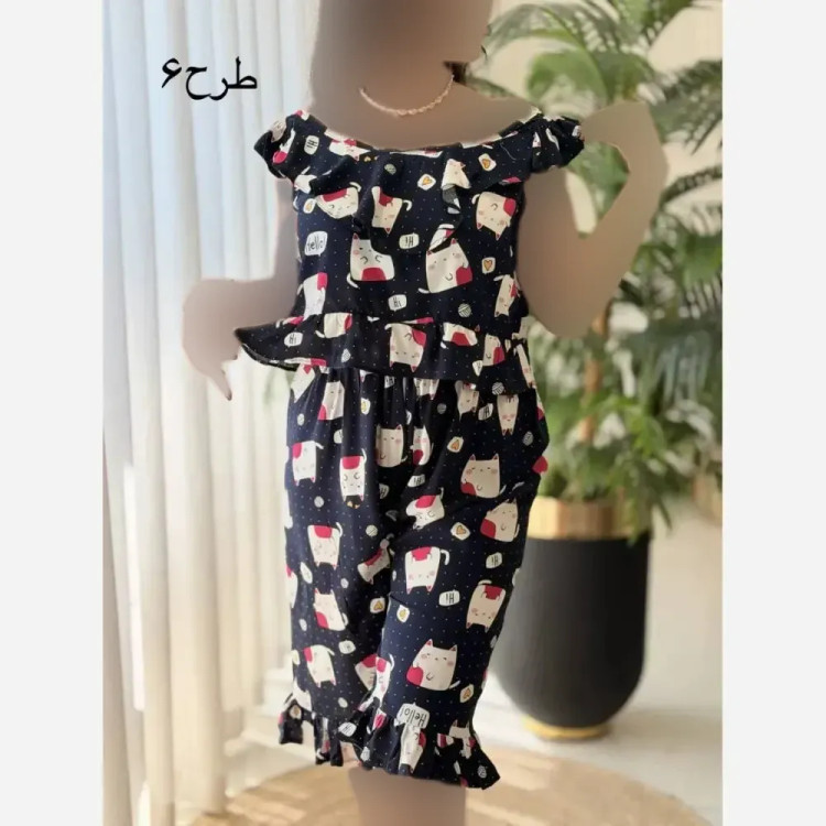 ست تاپ و شلوارک نخی مدل ماریا فری سایز 36 تا 46