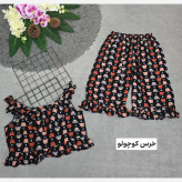 ست تاپ و شلوارک نخی مدل ماریا فری سایز 36 تا 46