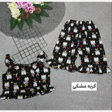 ست تاپ و شلوارک نخی مدل ماریا فری سایز 36 تا 46