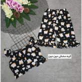 ست تاپ و شلوارک نخی مدل ماریا فری سایز 36 تا 46