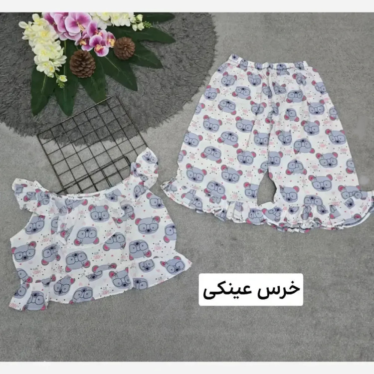 ست تاپ و شلوارک نخی مدل ماریا فری سایز 36 تا 46