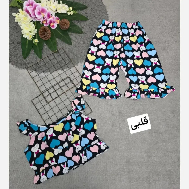 ست تاپ و شلوارک نخی مدل ماریا فری سایز 36 تا 46