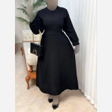 پیراهن زنانه سوگلی جنس الیزه رنگ مشکی سایز فری 38 تا 46
