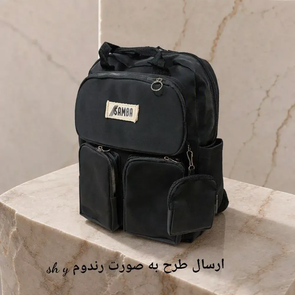 کوله پشتی هندزفری دار دانشجویی و روزمره جنس نانسی پشت زیپ مشکی