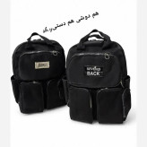 کوله پشتی هندزفری دار دانشجویی و روزمره جنس نانسی پشت زیپ مشکی