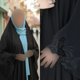 چادر جده گلدوزی کن ندا مشکی در سایزهای 150 تا 170