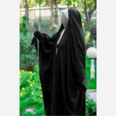 چادر جده پاپیونی کرپ حریر الاسود مشکی